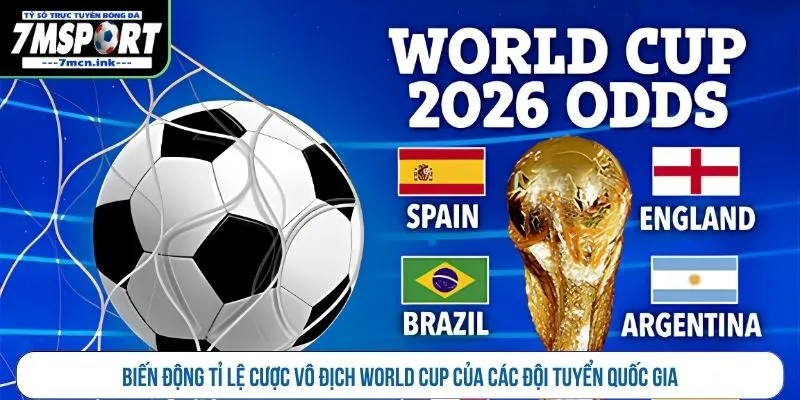 Biến động tỉ lệ cược vô địch World Cup của các đội tuyển quốc gia