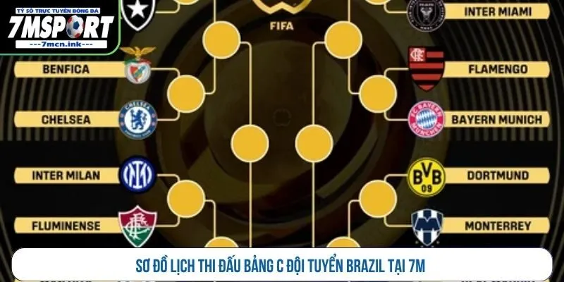 Sơ đồ lịch thi đấu bảng C đội tuyển Brazil tại 7M